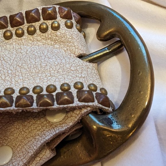 Bohemian Distressed Studded Leather Belt by "B-Low the Belt" - Picture 7 of 11